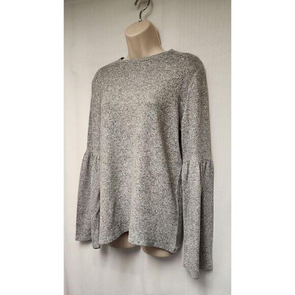 Zara Trafaluc Pullover Sweater Women’s Size Small Grey Long Bell Sleeves Medium - Picture 4 of 6